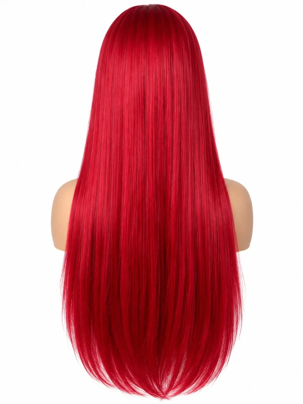 Long Straight Women's Wig in Vibrant Red - Sleek Full Coverage 26 inches long